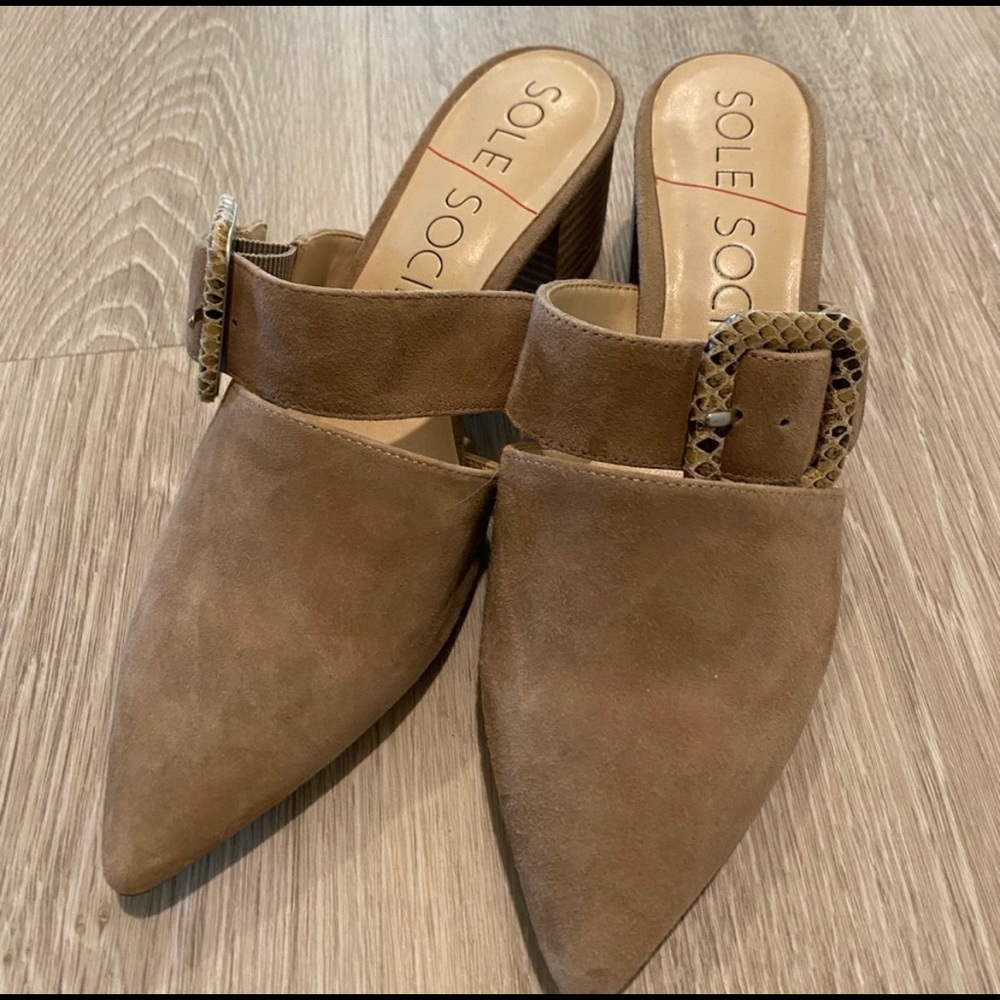 SOLE SOCIETY | tan pointy mules